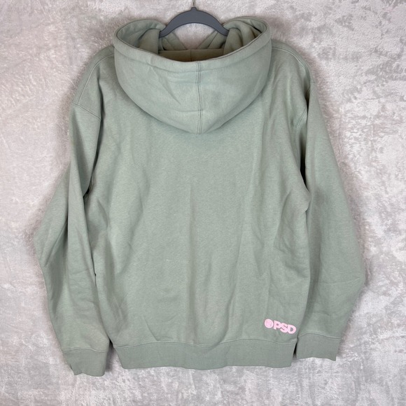 NWT PSD Mens Dusty Sage Hoodie Sweatshirt Green Pink Logo M Streetwear Clean - Picture 9 of 12